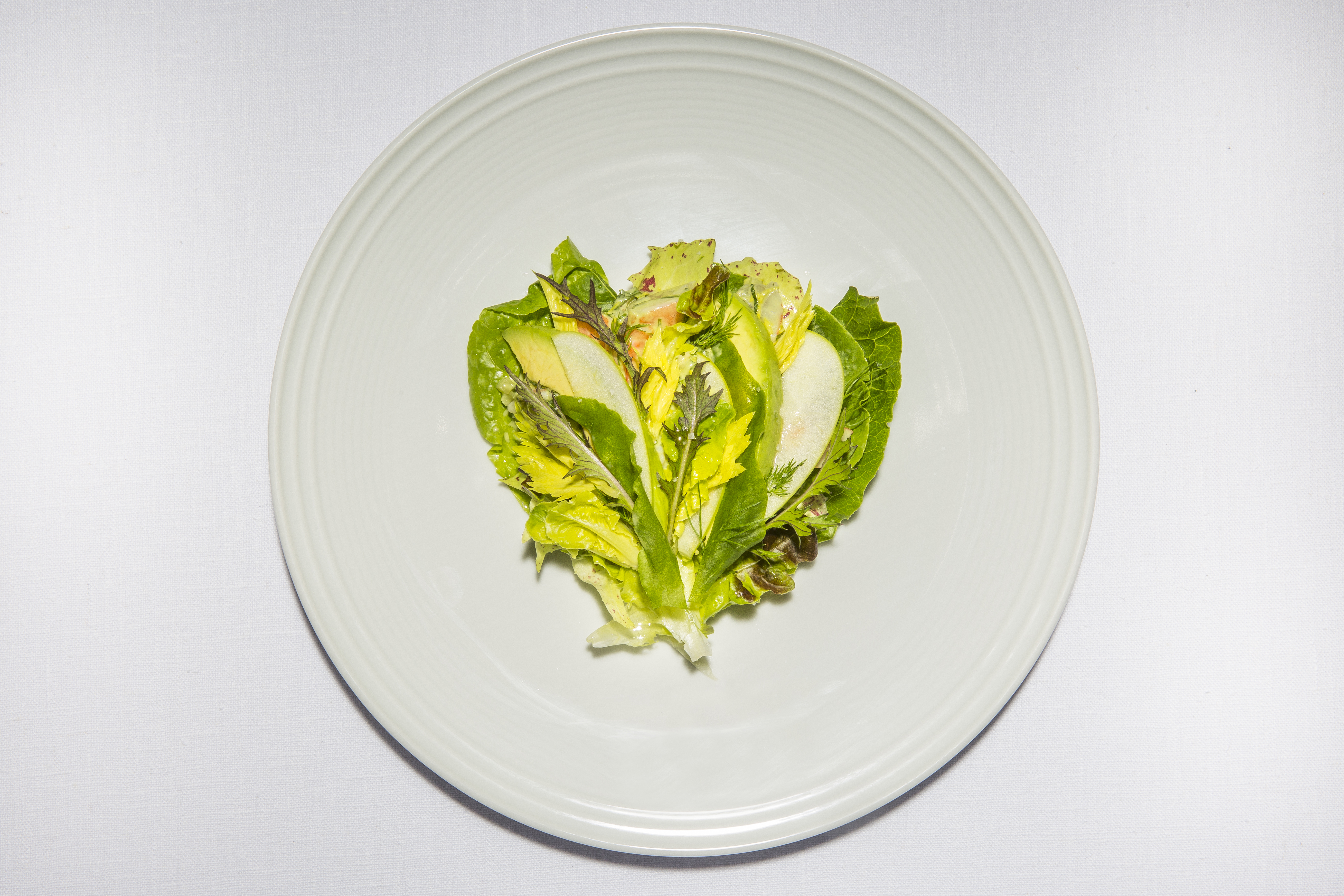 Prawn salad with sorrel and lettuces-photo by David Williams