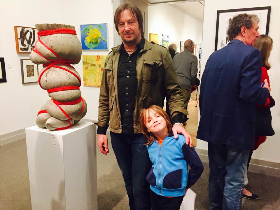 Artist Member, Jeff Mhus & son with an untitled piece