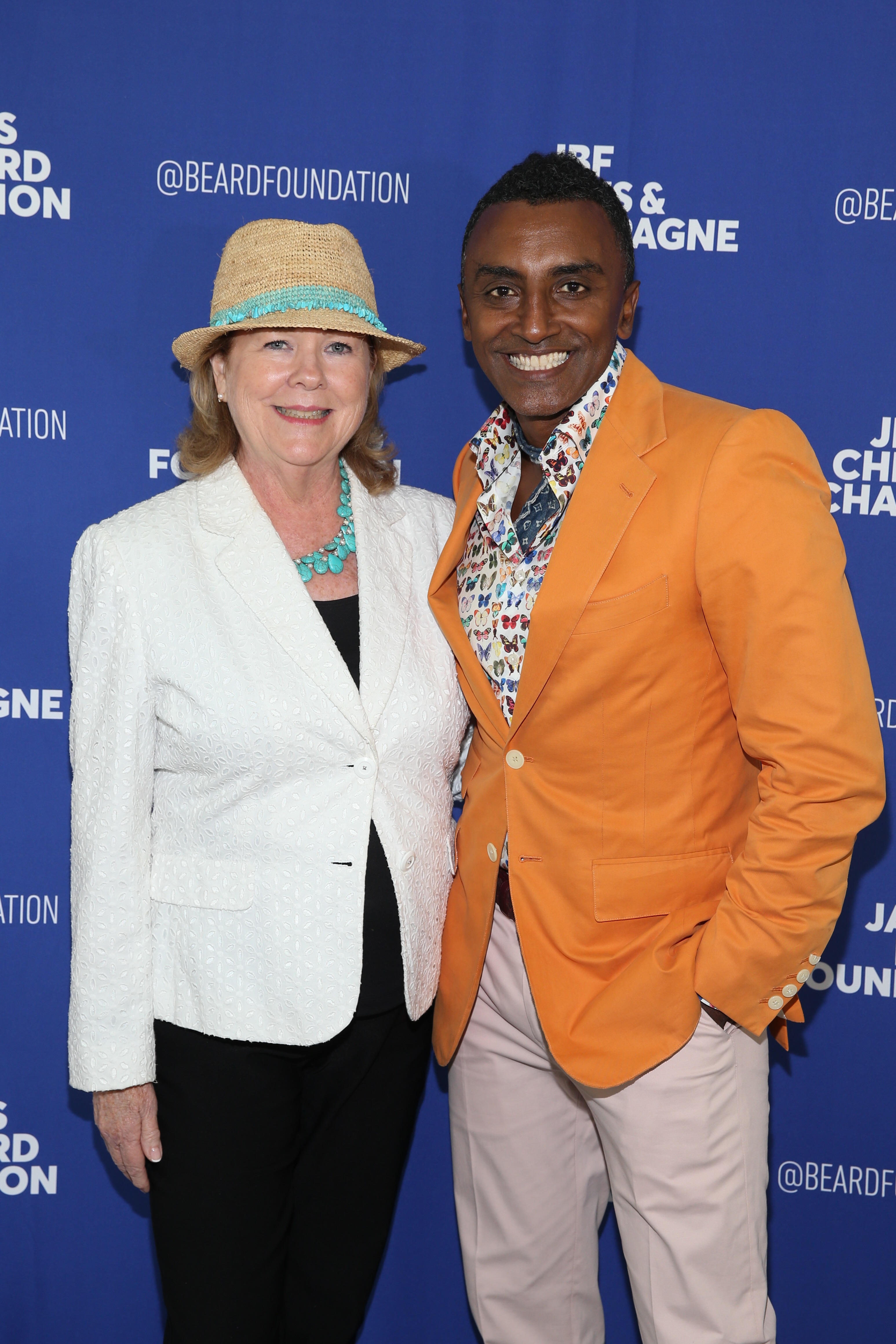 JBF President Susan Ungaro and Honoree Marcus Samuelsson seen at the 2017 JBF Chefs and Champagne at Wolffer estate on Saturday, July 29, 2017 in Sagaponack, N.Y. (Photo by Mark Von Holden/Invision for James Beard Foundation/Invision)